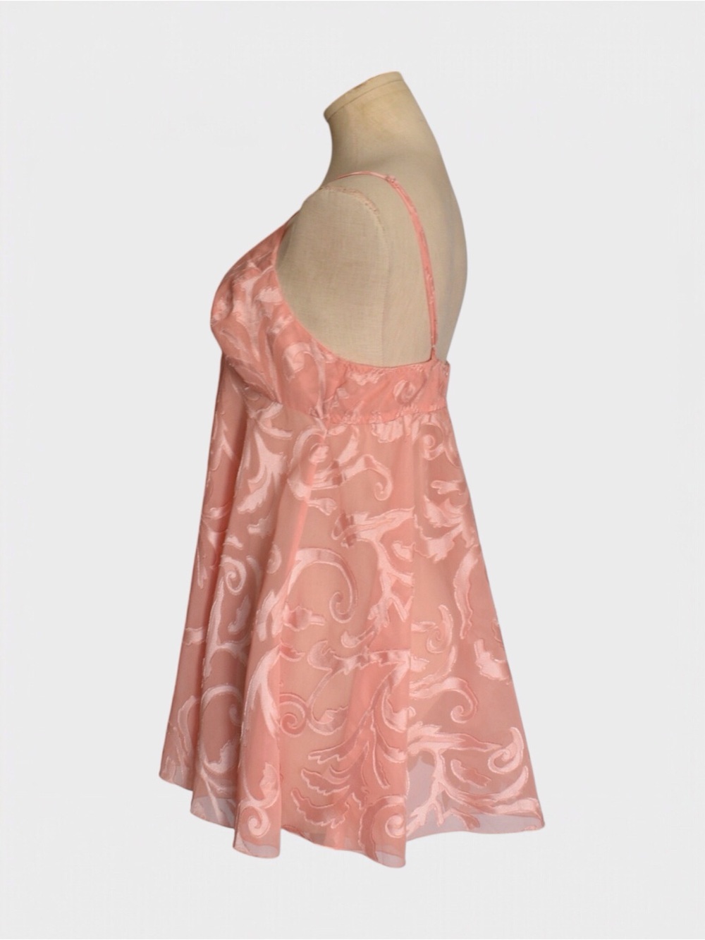 Victorias Secret Vintage 90s Burnout Sheer Mesh Babydoll Chemise Nightgown - Picture 4 of 5